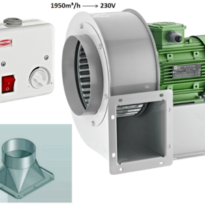 Axiallüfter Gastro Airbox Radial Axial Ventilator 1950m³h+ 5A Regler + Adapter