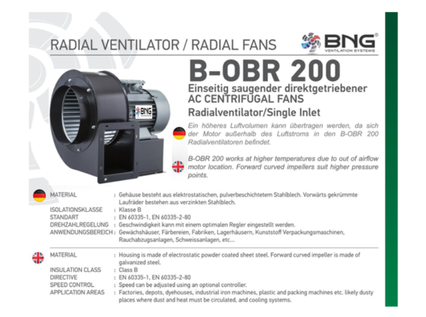 Radialventilator REGLER + FLANSCH + FLEXROHR Gebläse Zentrifugal Luftabsaugung