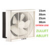 Ventilator Lüfter Be-Abluft Klappe Wand Fenster Absaugung Axial Zuluft axial PYC