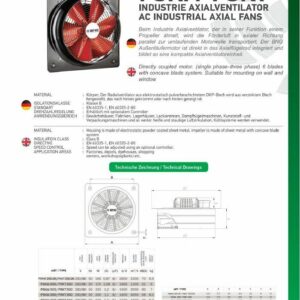 Axiallüfter 8200m³h Ventilator Industrie Metall Lüfter für Fenster und Wände