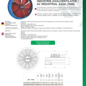 Axiallüfter 8200m³h Ventilator Industrie Metall Lüfter für Fenster und Wände